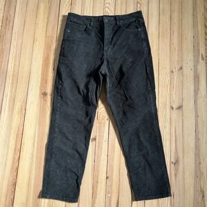 American Eagle Charcoal Gray Corduroy Super Stretch Straight Leg Pant 12 Regular